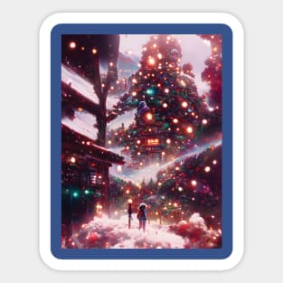 Modern Christmas Town Alone in the Village Christmas Vacation Xmas Season Sticker